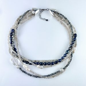 Többsoros drágakő nyakék