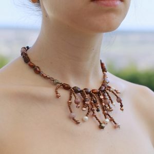 True pearl hematite necklace