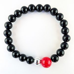 Fekete achát ásvány karkötő