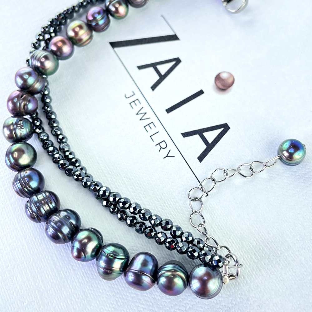 Igazgyöngy, hematit többsoros karkötő - Image 3