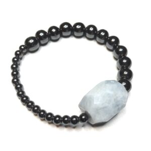 Akvamarin hematit karkötő